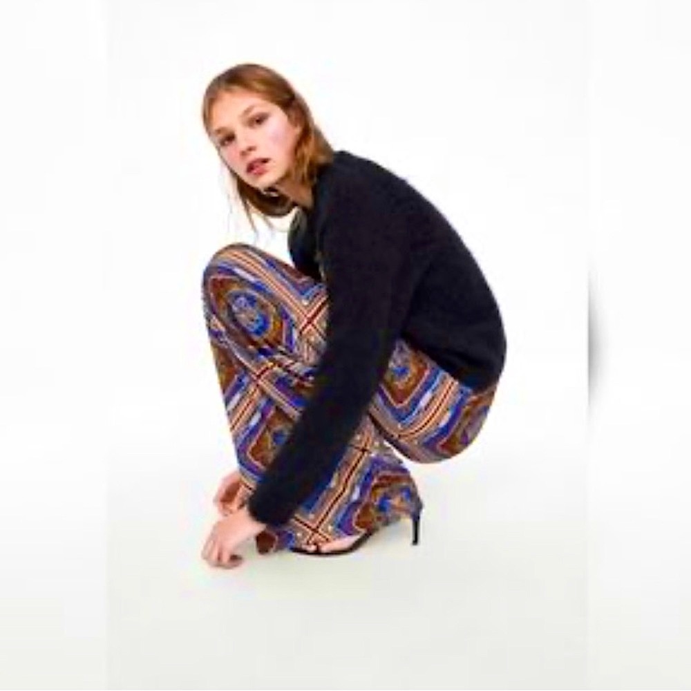 Zara monogramed Palazzo pants